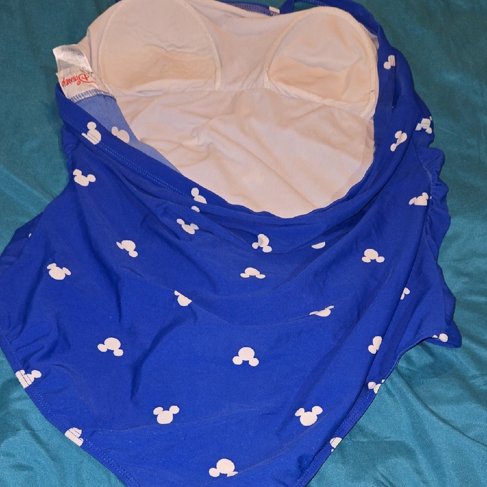 Disney Royal Blue One-Piece Swimsuit with White and Red Accents - Picture 5 of 7